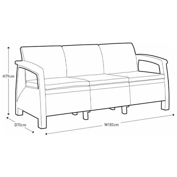 Set mobilă grădină Heniver Novara 3+1+1+T Polipropilenă / Plastic / Polipropilenă / Anthracite photo 8