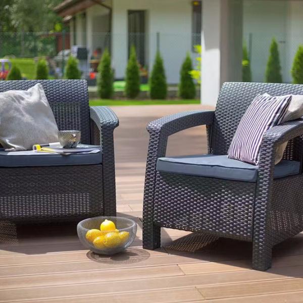 Set mobilă grădină Heniver Novara 3+1+1+T Polipropilenă / Plastic / Polipropilenă / Anthracite photo 10
