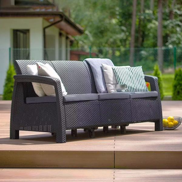 Set mobilă grădină Heniver Novara 3+1+1+T Polipropilenă / Plastic / Polipropilenă / Anthracite photo 12