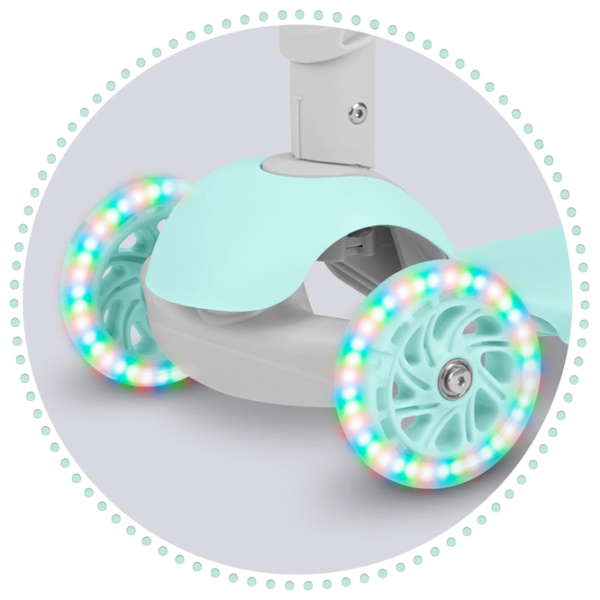 Trotinetă pentru copii cu trei roți Ricokids Buggy (5642234) 30 kg/ Mint photo 5
