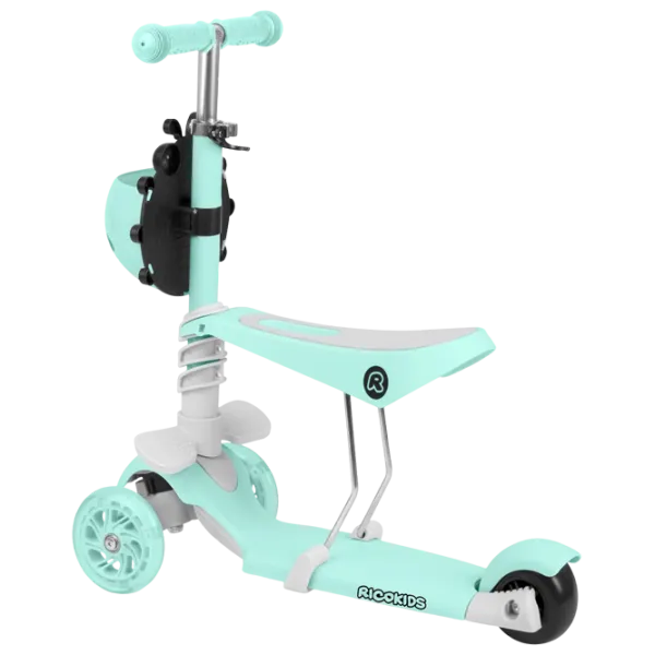 Trotinetă pentru copii cu trei roți Ricokids Buggy (5642234) 30 kg/ Mint photo 6