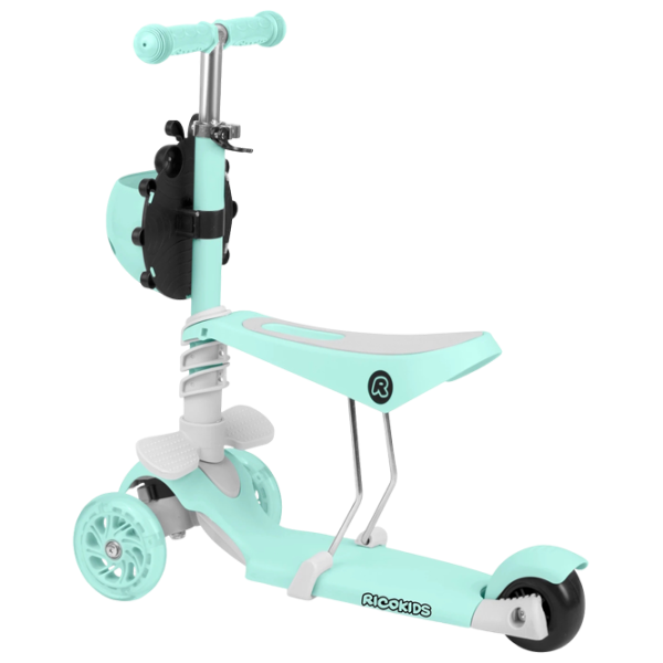 Trotinetă pentru copii cu trei roți Ricokids Buggy (5642234) 30 kg/ Mint photo 6