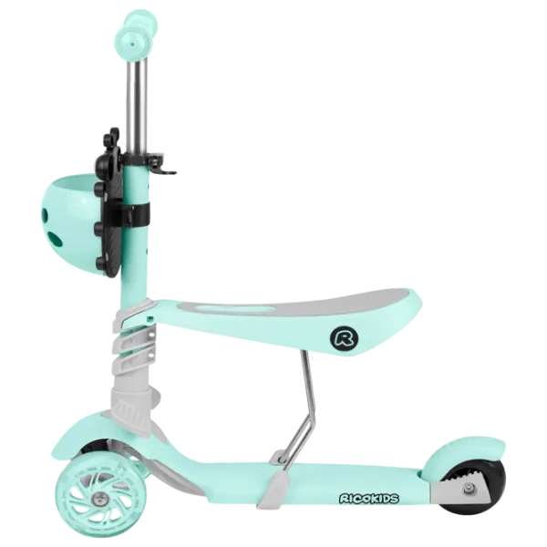 Trotinetă pentru copii cu trei roți Ricokids Buggy (5642234) 30 kg/ Mint photo 7