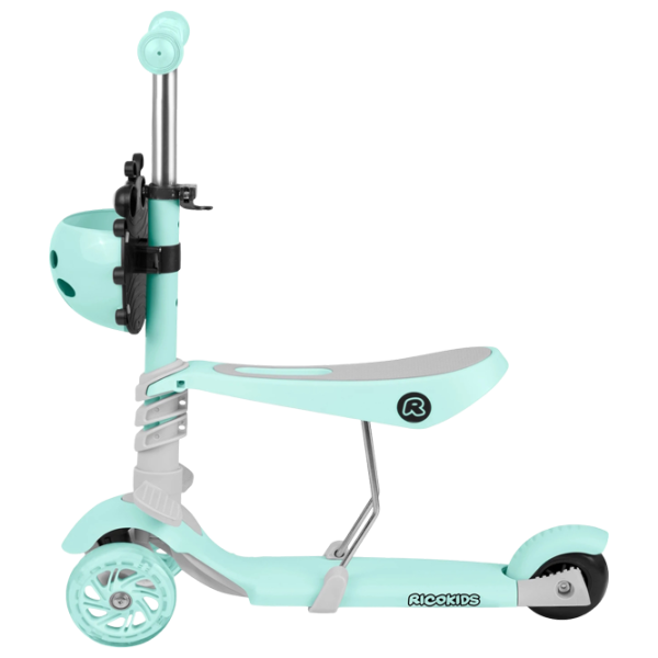 Trotinetă pentru copii cu trei roți Ricokids Buggy (5642234) 30 kg/ Mint photo 7