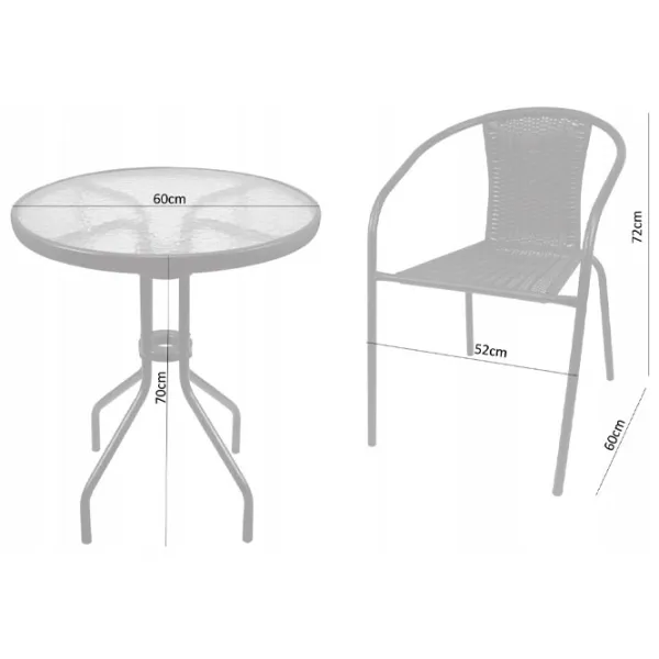 Set mobilă grădină GardenLine NEO2262KPL Plastic / Metal / Plastic / Black photo 5