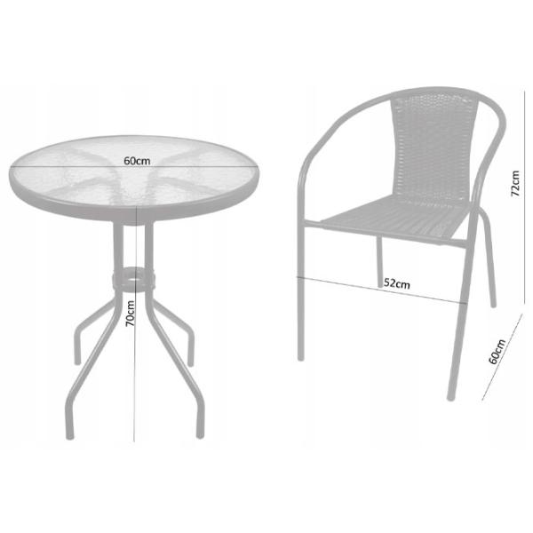 Set mobilă grădină GardenLine NEO2262KPL Plastic / Metal / Plastic / Black photo 5