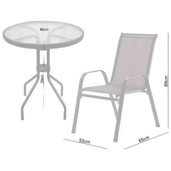 Set mobilă grădină GardenLine SAD5895 Plastic / Metal / Plastic / Black photo 3