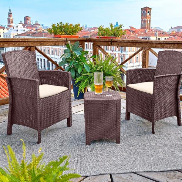 Set mobilă grădină Bica Lido Polipropilenă / Polipropilenă / Rattan artificial / Brown photo 5
