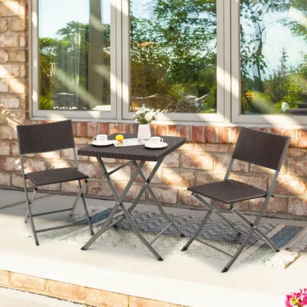 Set mobilă grădină Costway NP10739CF Oțel / Plastic / Plastic / Brown photo 4