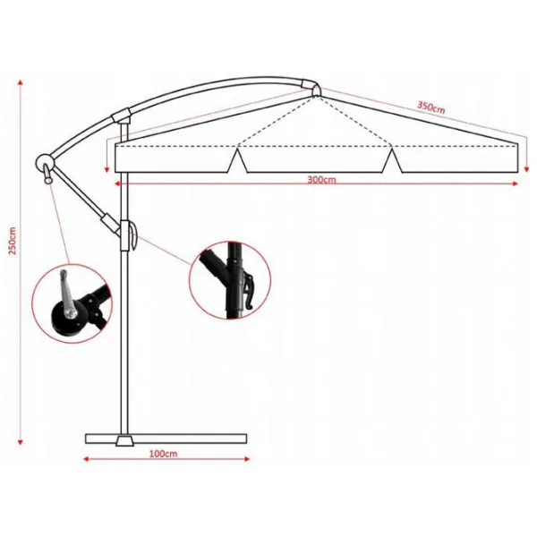 Зонт садовый GardenLine GAO2859 Черный Зеленый photo 4