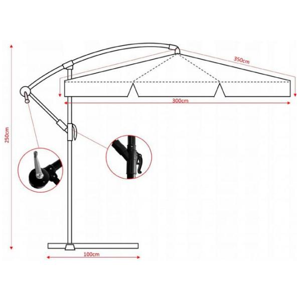 Зонт садовый GardenLine GAO2859 Черный Зеленый photo 4