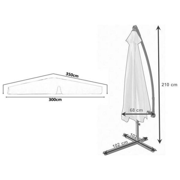 Umbrelă de grădină GardenLine GAO2866 Black Beige photo 3