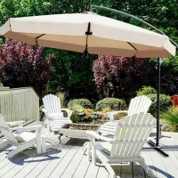 Umbrelă de grădină GardenLine GAO2866 Black Beige photo 4