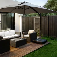 Umbrelă de grădină GardenLine GAO5378 Black Light Gray photo 5