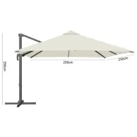 Зонт садовый GardenLine GAO5385 Grey Бежевый photo 3