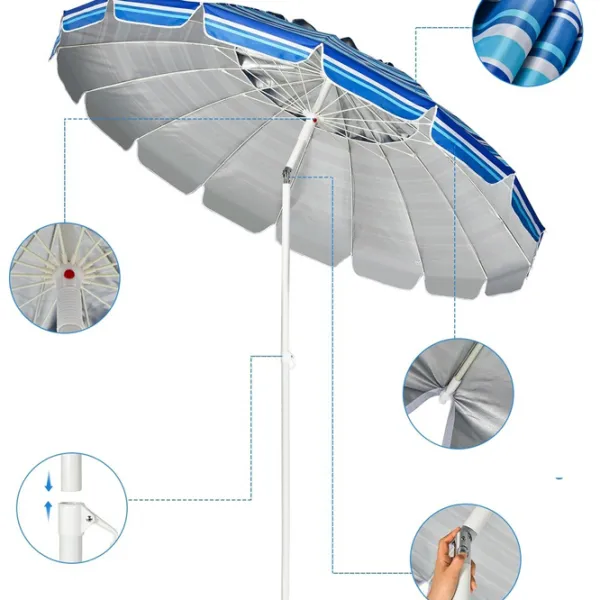 Umbrelă de grădină Costway OP70716NY White Blue photo 4