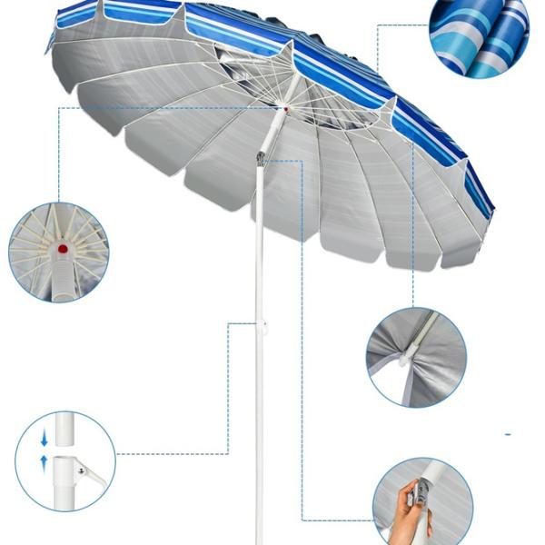 Umbrelă de grădină Costway OP70716NY White Blue photo 4