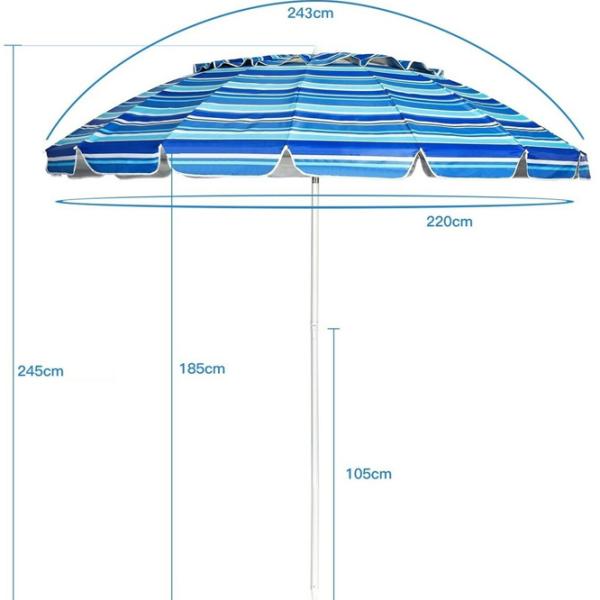 Umbrelă de grădină Costway OP70716NY White Blue photo 5