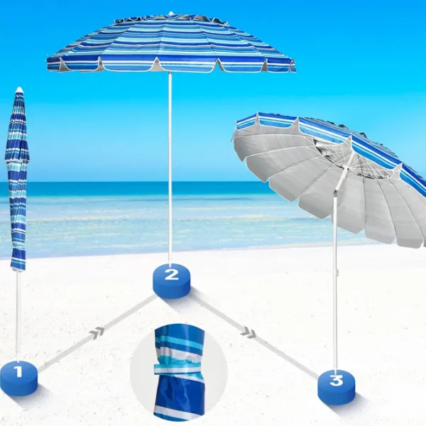 Umbrelă de grădină Costway OP70716NY White Blue photo 6