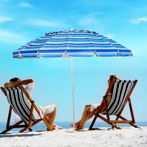 Umbrelă de grădină Costway OP70716NY White Blue photo 9