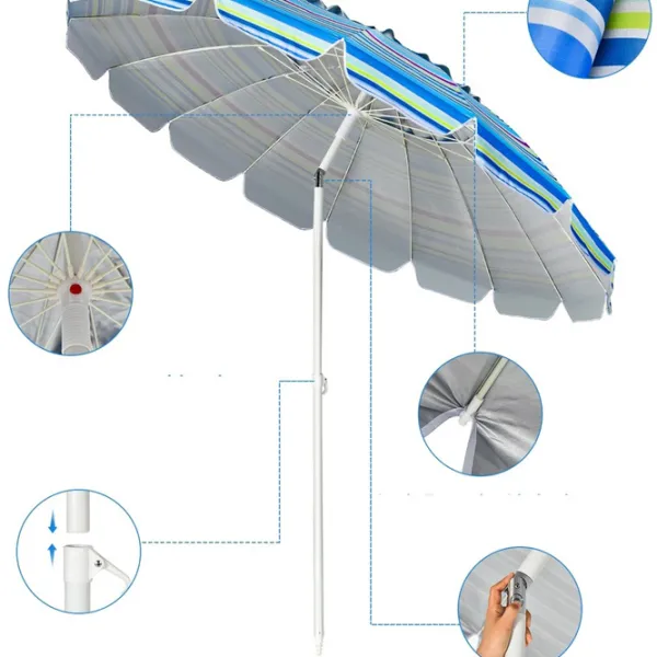 Umbrelă de grădină Costway OP70716BL White Blue photo 3
