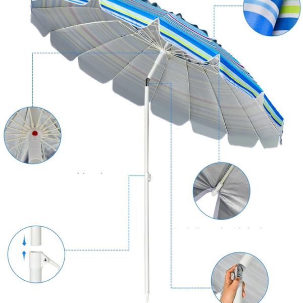 Umbrelă de grădină Costway OP70716BL White Blue photo 3