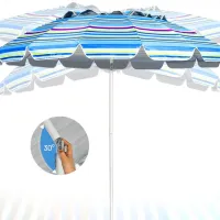 Umbrelă de grădină Costway OP70716BL White Blue photo 4