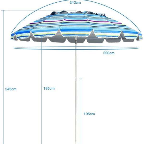 Umbrelă de grădină Costway OP70716BL White Blue photo 5