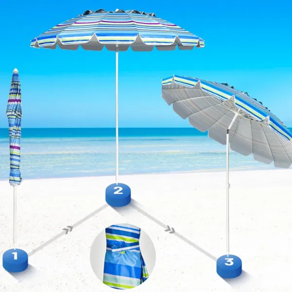 Umbrelă de grădină Costway OP70716BL White Blue photo 8