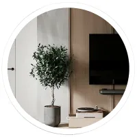 Зеркало для ванной Uniplast LM-209.5858-3 Стекло / Круглая