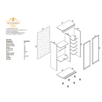 Dulap Arta Mobilei Armadio 121 x 60 x 230 / PAL melaminat / Antracite photo 2