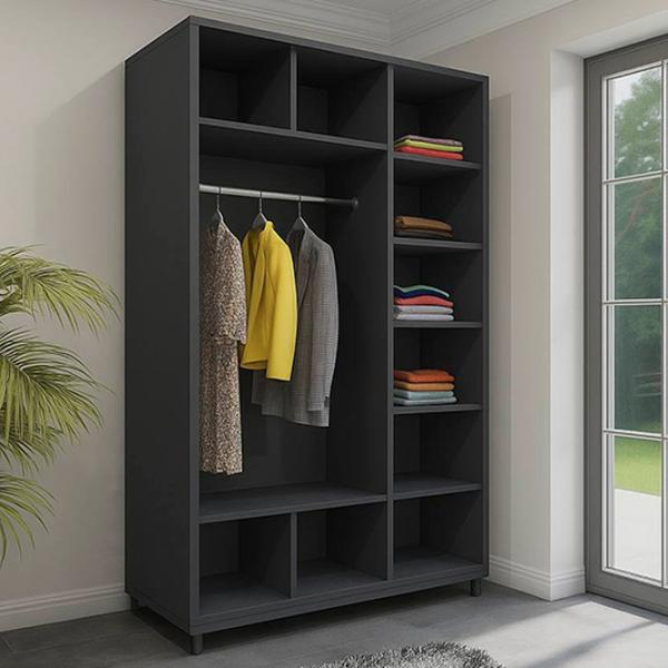 Dulap Arta Mobilei Armadio 121 x 60 x 230 / PAL melaminat / Antracite photo 3