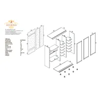 Dulap Arta Mobilei Armadio 178 x 60 x 230 / Pal Kronospan / Antracite photo 2