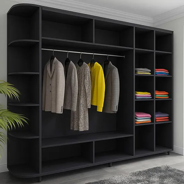Шкаф Arta Mobilei Armadio 252 x 60см x 230 / ДСП Кронспан / Антрацит photo 2