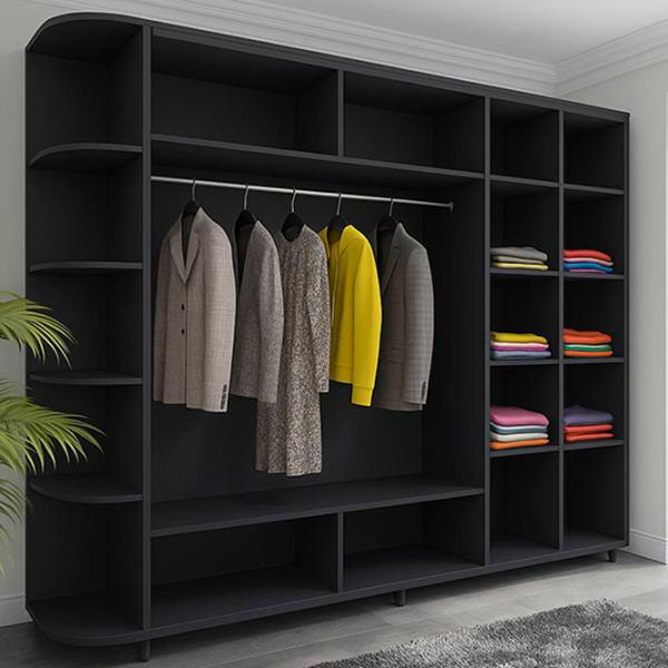 Шкаф Arta Mobilei Armadio 252 x 60см x 230 / ДСП Кронспан / Антрацит photo 2