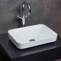 Lavoar Ege Vitrifiye Alvona Dreptunghiulară / Deasupra blatului / White photo 3