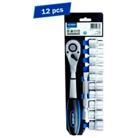 Набор ключей с трещоткой Hyundai HY-59633 Количество в наборе: 12 шт