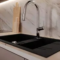 Baterie pentru bucătărie Ferro BCU8 Mono comandă / Pivotantă / Alamă / Inox photo 2