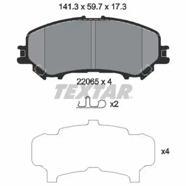Тормозные колодки Textar 2206503 Передние / Дисковые  photo 2 Тормозные колодки Textar 2206503 Передние / Дисковые  photo 2