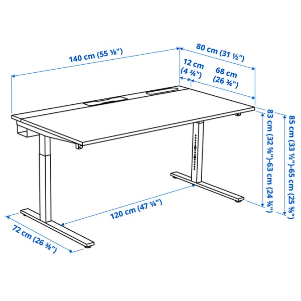 Masă de birou Ikea Mittzon MDF/ Black photo 2