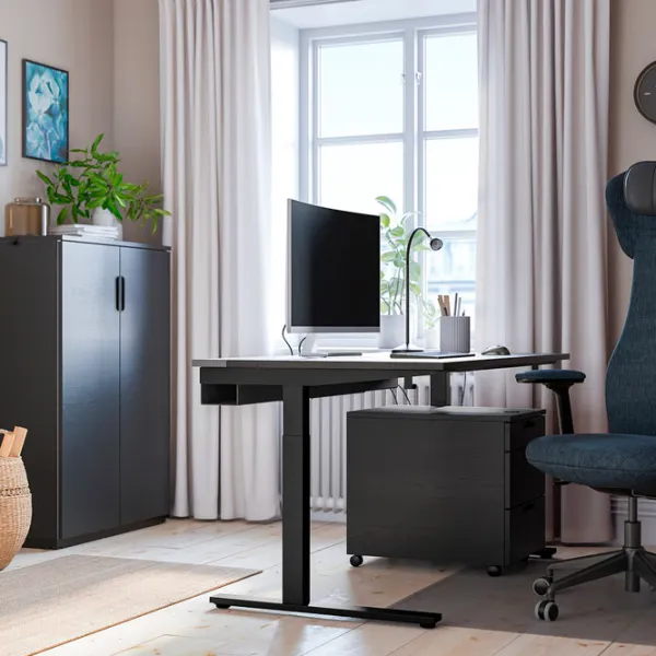 Masă de birou Ikea Mittzon MDF/ Black photo 4