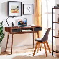 Офисный стол Costway HW66206CF Массив/ Коричневый photo 2