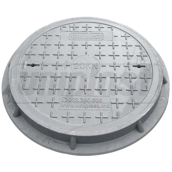 Канализационная крышка Uniplast D.500 Серый / Композитный photo 1