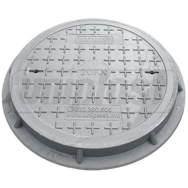 Канализационная крышка Uniplast D.500 Серый / Композитный photo 1