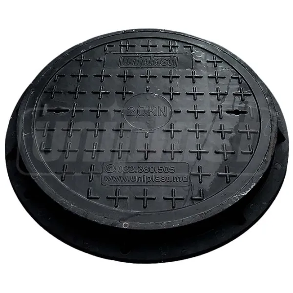 Канализационная крышка Uniplast D.500 Черный / Композитный photo 1