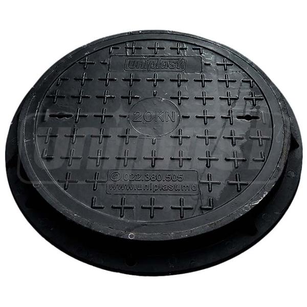 Канализационная крышка Uniplast D.500 Черный / Композитный photo 1