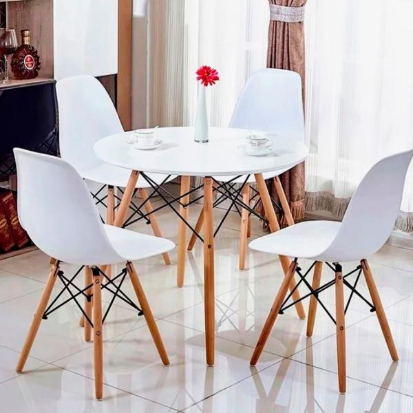 Masă de bucătărie fixă Sunrise T-01 MDF/ White photo 3