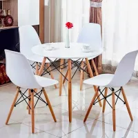 Masă de bucătărie fixă Sunrise T-01 MDF/ White photo 3