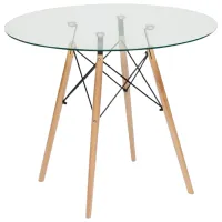 Masă de bucătărie fixă Sunrise T-06 Sticlă/ Transparent