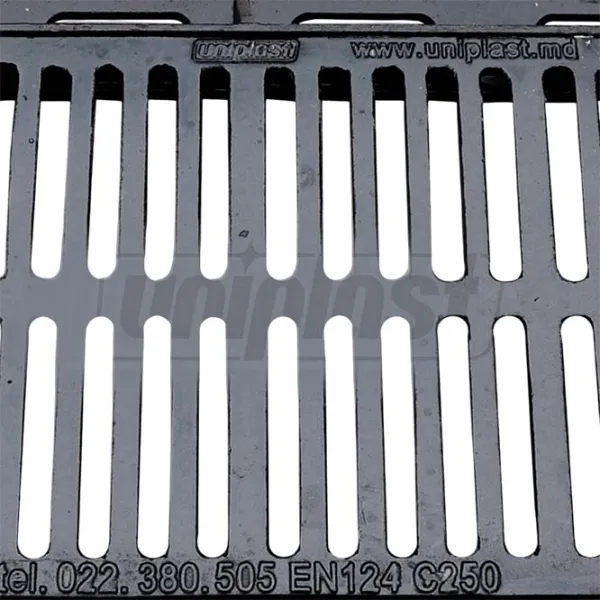 Grătar de canalizare Uniplast 16008 Black / Oțel photo 3